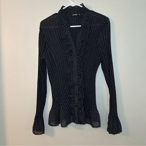 Apt. 9 Black Polka Dot Women's Top Size XL